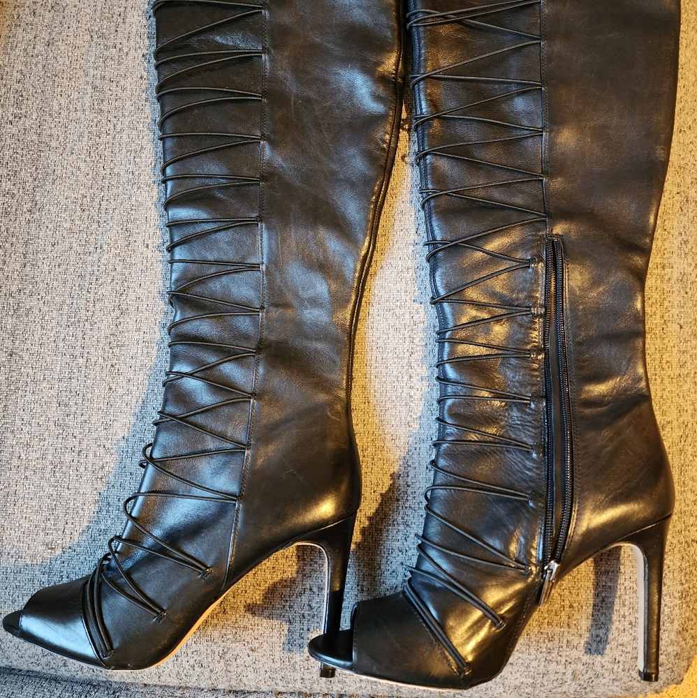 Vince Camuto Kimtra Open Toe Lace Up Boot